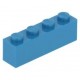 LEGO kocka 1x4, sötét azúrkék (3010)